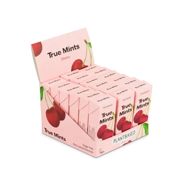 True Dates Cherry Mints pastiller kirsebær 18-pak sukkerfri