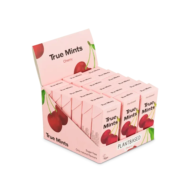 True Dates Cherry Mints pastiller kirsebær 18-pak sukkerfri