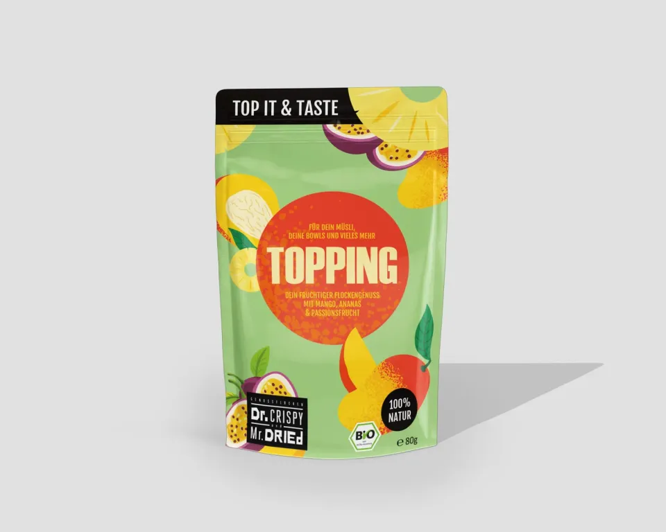 Dr. Crispy & Mr. Dried Bio Topping Golden Tropical topping 80 g mango ananas