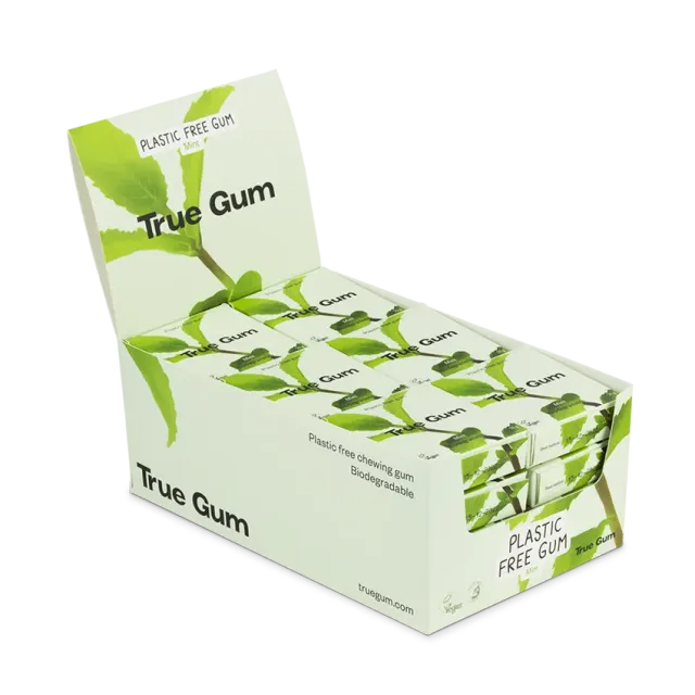 True Dates Mint Gum tyggegummi mint 24-pak sukkerfri
