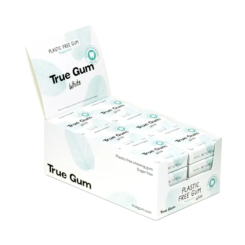 True Dates White Gum tyggegummi pebermynte 24-pak sukkerfri