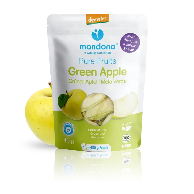 mondona Organic Green Apple Demeter® tørrede æbler