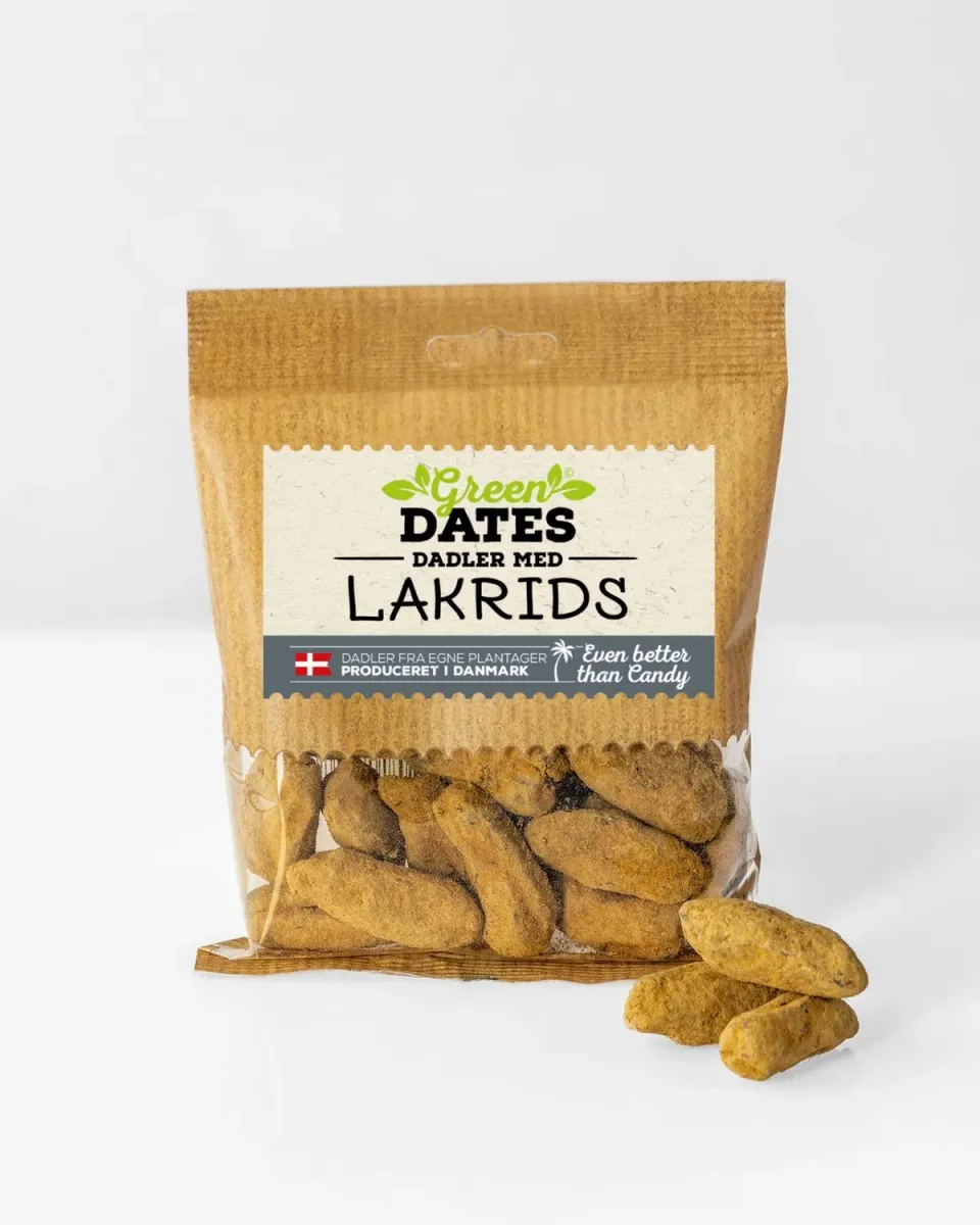Green Dates dadler med lakrids 130 g – uden tilsat sukker