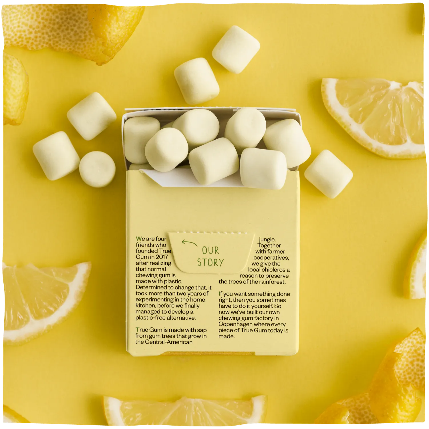 True Gum Lemon Box tyggegummi 24 pakker citron sukkerfri