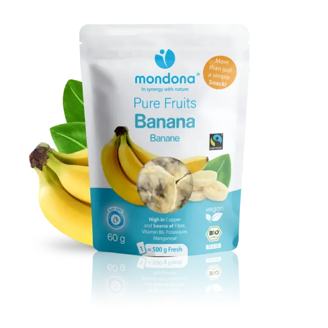 mondona Soft-DRY Banana Fairtrade tørret banan raw