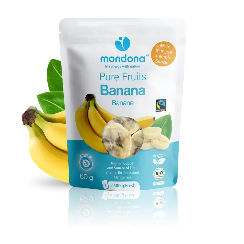 mondona Soft-DRY Banana Fairtrade tørret banan raw