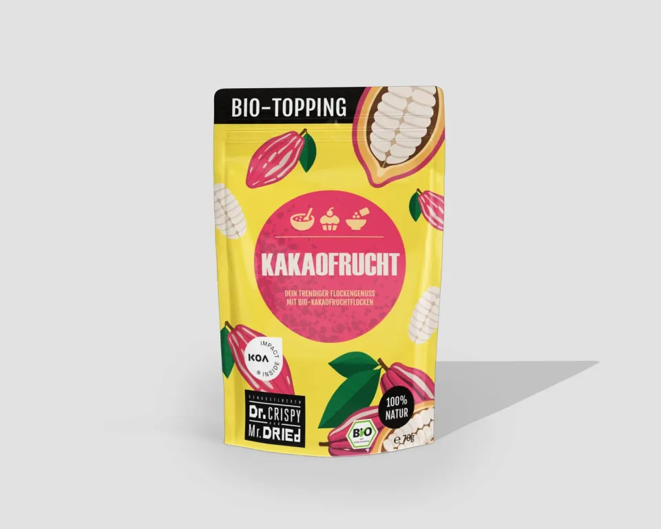 Dr. Crispy & Mr. Dried Genussflocken Bio Kakaofrucht kakaofrugtflager 70 g