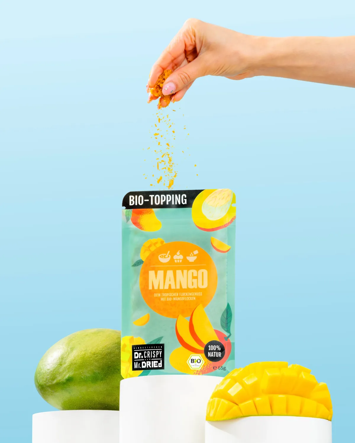 Dr. Crispy & Mr. Dried Genussflocken Bio Mango frugtflager 100g tropisk