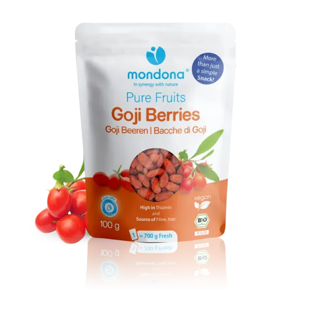 mondona Organic Goji Berries økologiske gojibær soft-dry