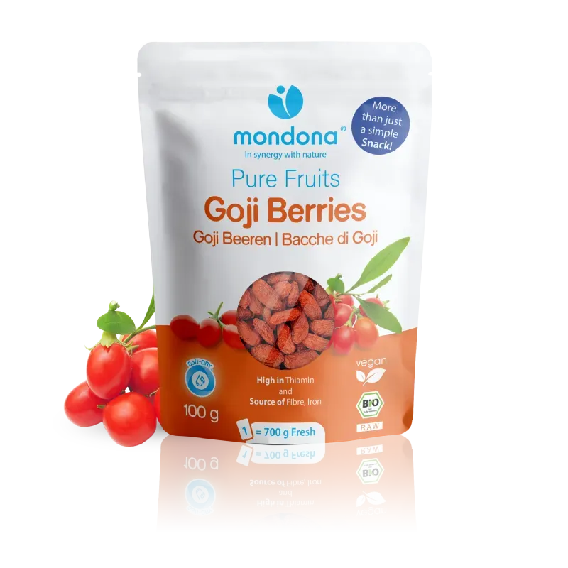 mondona Organic Goji Berries økologiske gojibær soft-dry