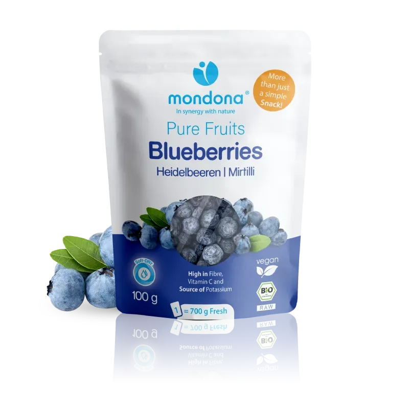 mondona Soft-DRY økologiske blåbær tørrede C-vitamin