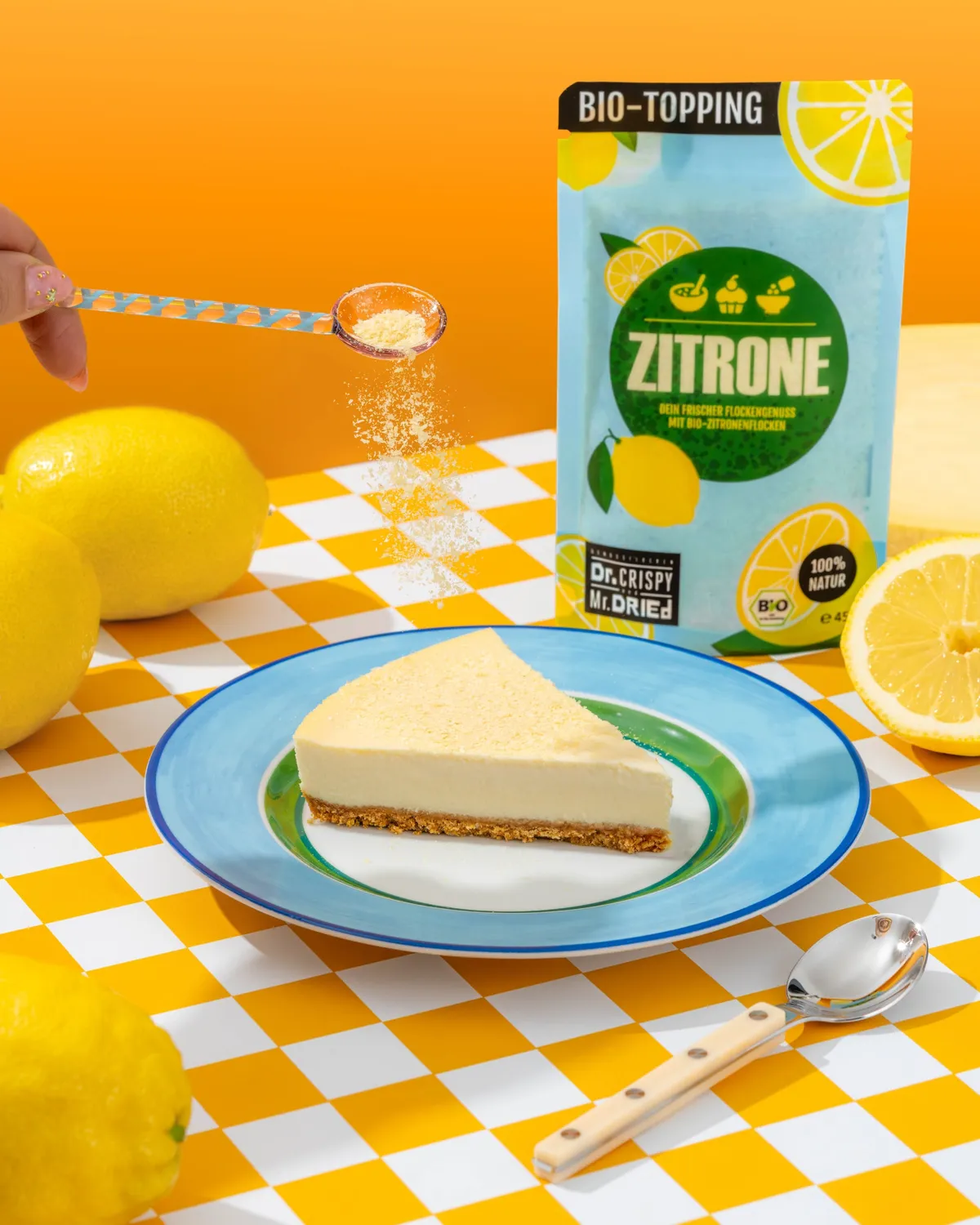 Dr. Crispy & Mr. Dried Genussflocken Bio Zitrone citronflager 45 g frisk syrlighed
