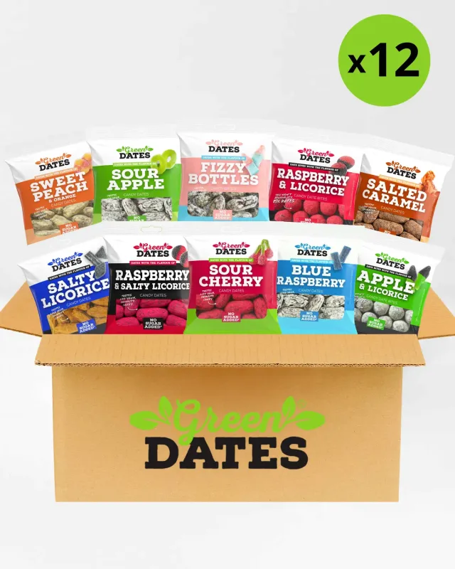 Green Dates Candy snackbox dadler 12 poser smagsmix