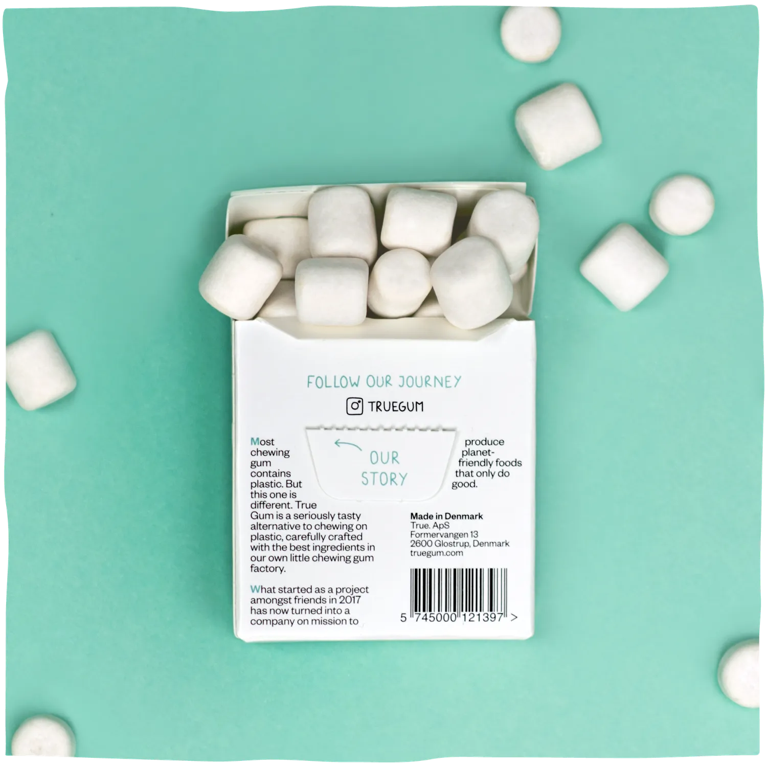 True Dates White Gum tyggegummi pebermynte 24-pak sukkerfri