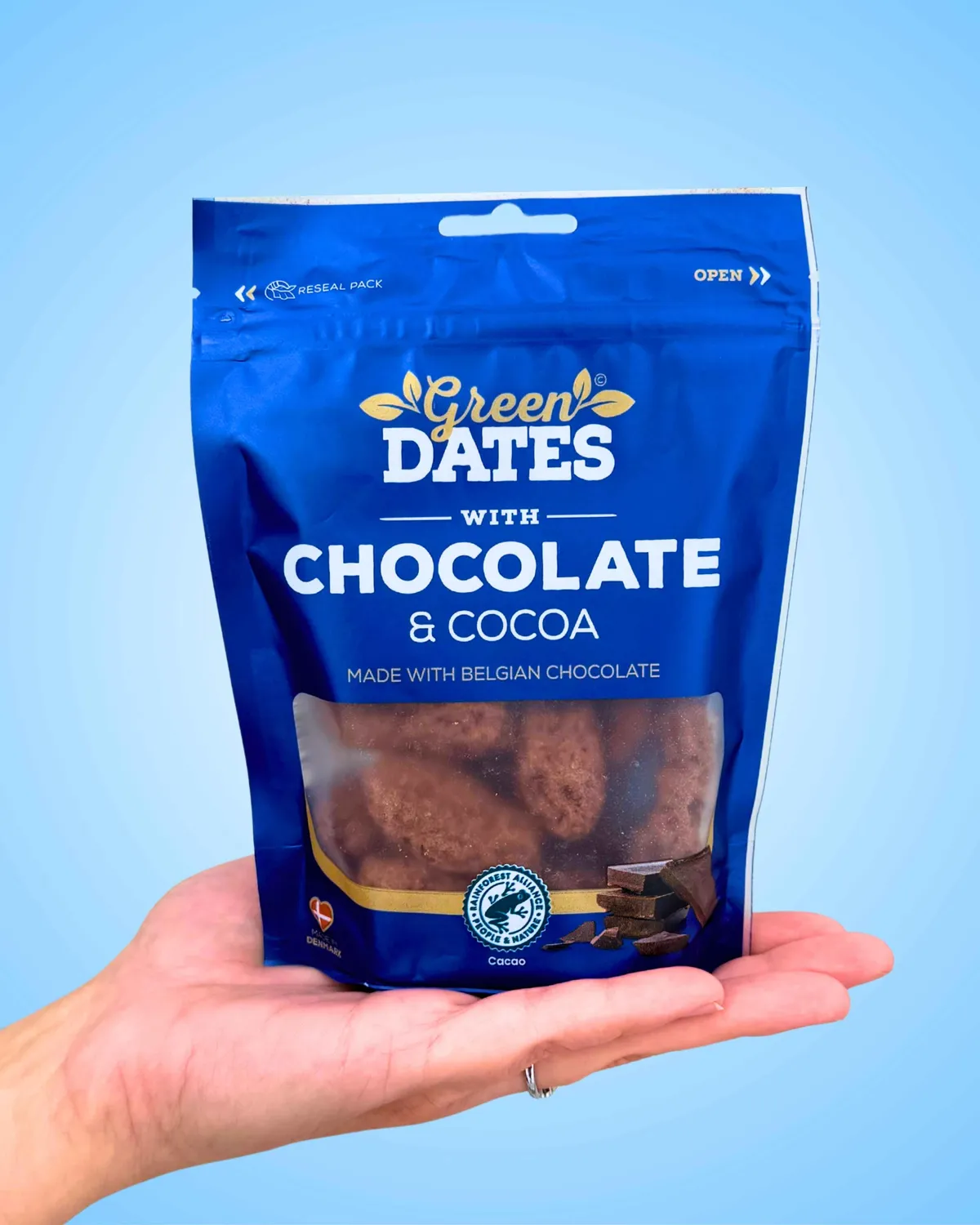 Green Dates Dadler med Belgisk Chokolade 120g Mørk