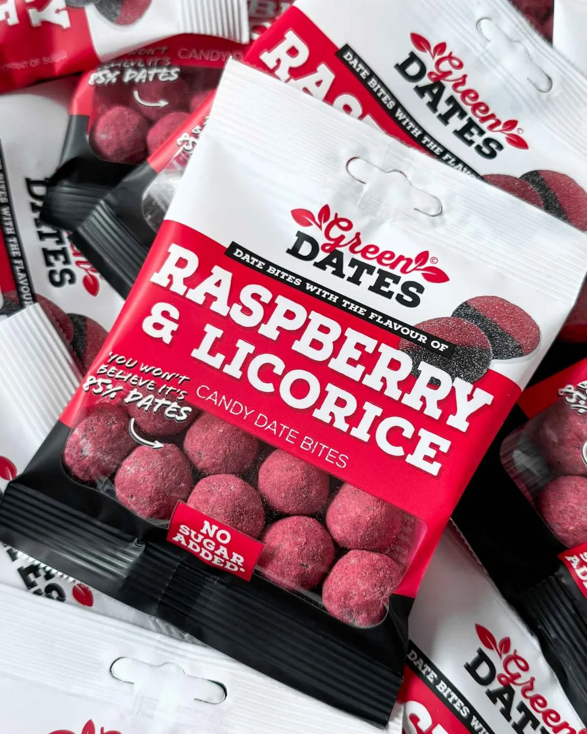Date Bites Raspberry Lakrids Dadelkugler 70g Slik