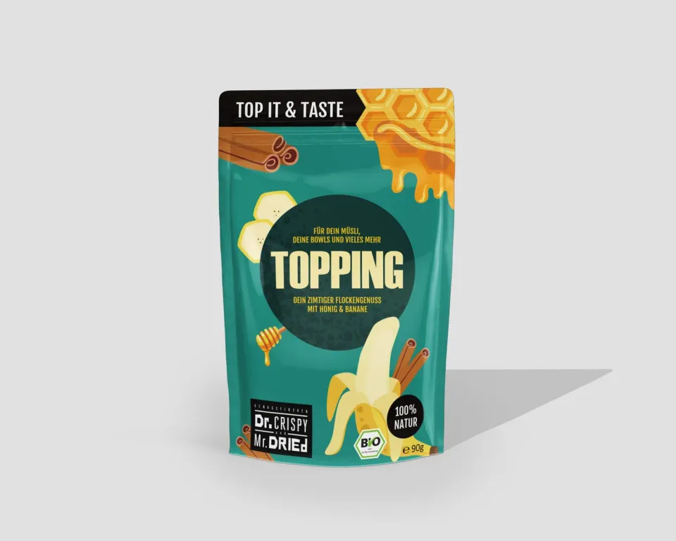 Dr. Crispy & Mr. Dried Bio Topping Cozy Blend topping 90 g banan honning kanel