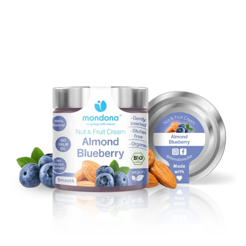 mondona Organic Almond-Blueberry Cream mandelblåbærcreme økologisk