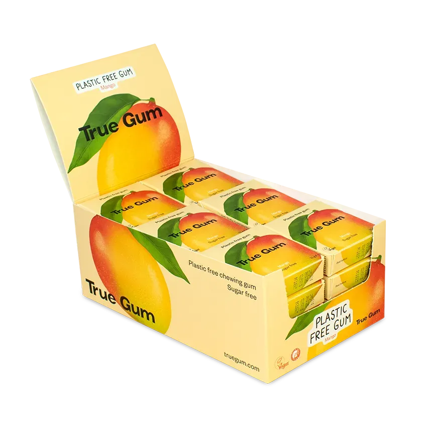 True Dates Mango Gum tyggegummi mango 24-pak sukkerfri