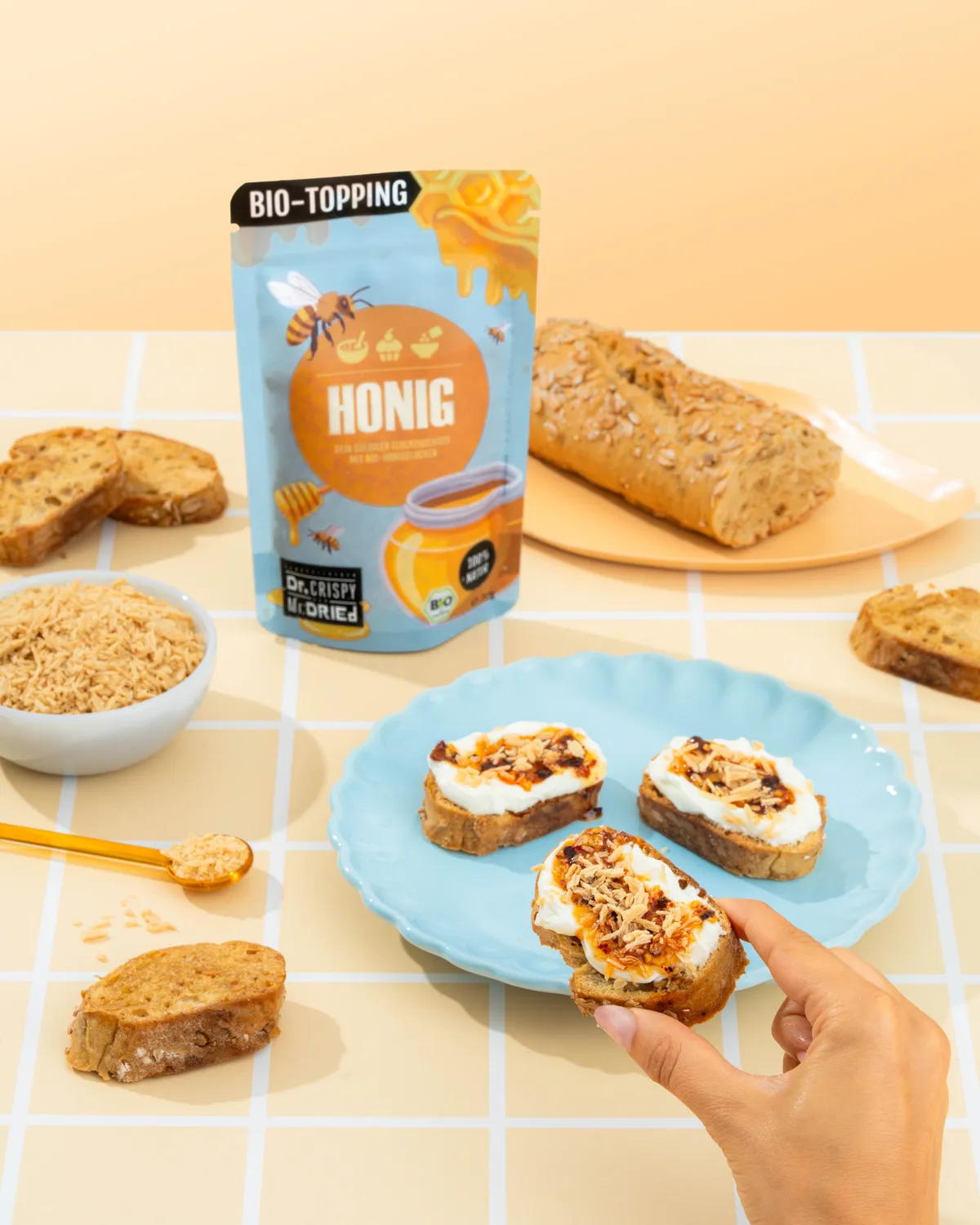 Dr. Crispy & Mr. Dried Genussflocken Bio Honning flager 100g mild sødme