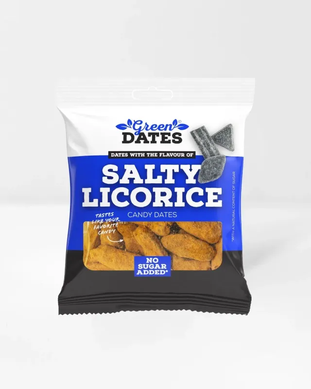 Green Dates Salty Licorice dadler 90 g salt lakrids