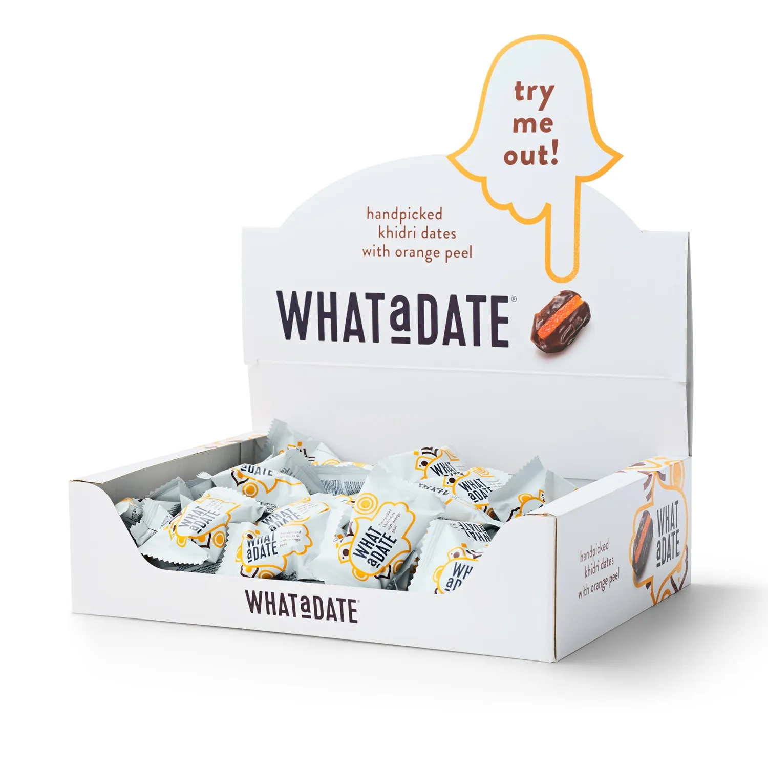 What a Date Orange Peel dadler 60 stk med appelsinskal