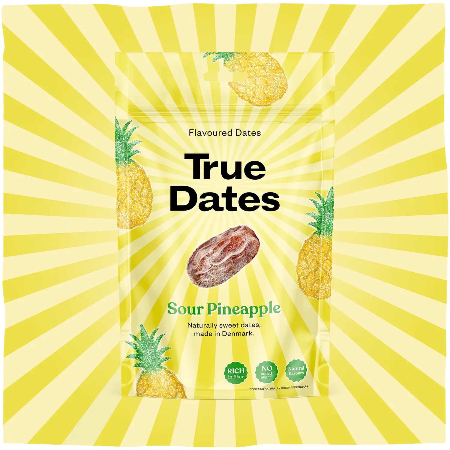 True Dates Sour Pineapple Box dadler 12x100g ananas