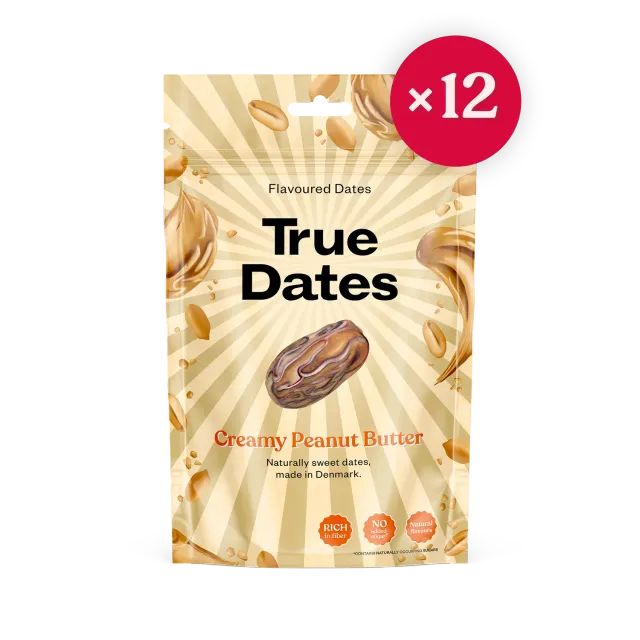 True Dates Creamy Peanut Butter Box dadler 12x100g jordnød