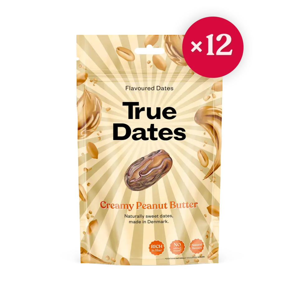True Dates Creamy Peanut Butter Box dadler 12x100g jordnød