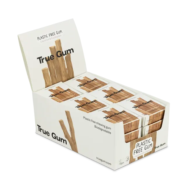 True Dates Liquorice & Eucalyptus tyggegummi 24-pak sukkerfri