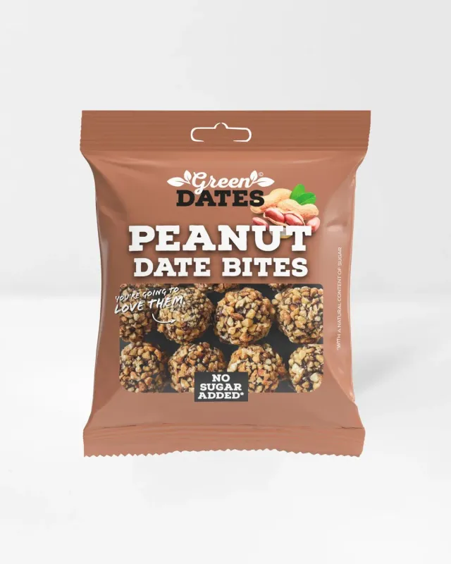 Green Dates Peanut Date Bites dadelkugler 70 g med peanuts