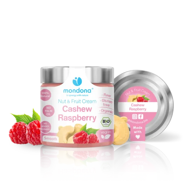 mondona Organic Cashew-Raspberry Cream cashew-hindbærcreme økologisk