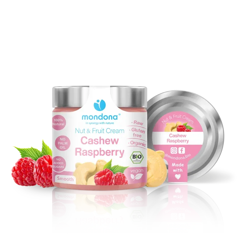 mondona Organic Cashew-Raspberry Cream cashew-hindbærcreme økologisk