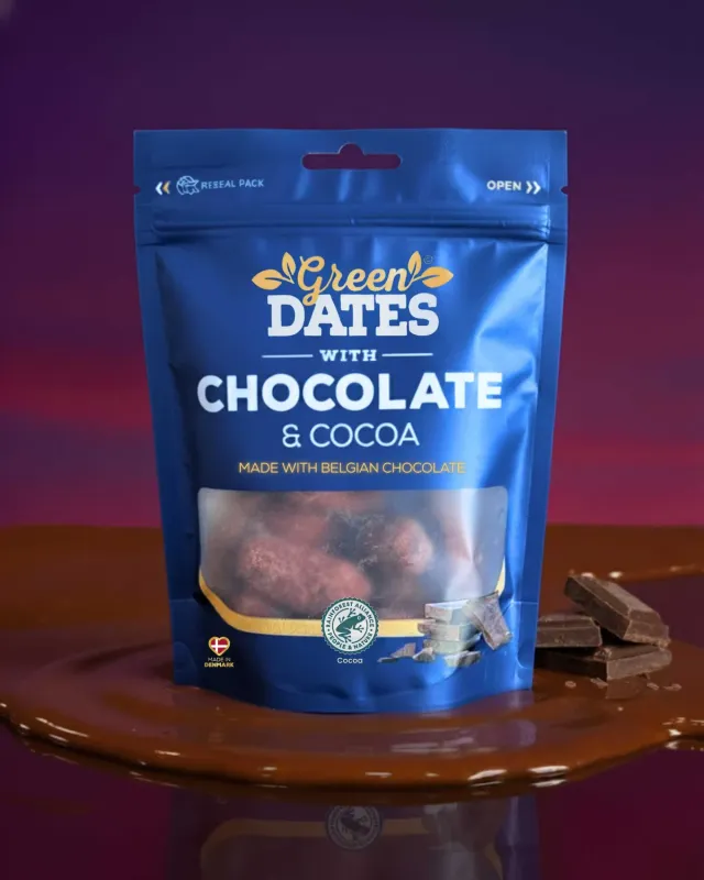 Green Dates Dadler med Belgisk Chokolade 120g Mørk