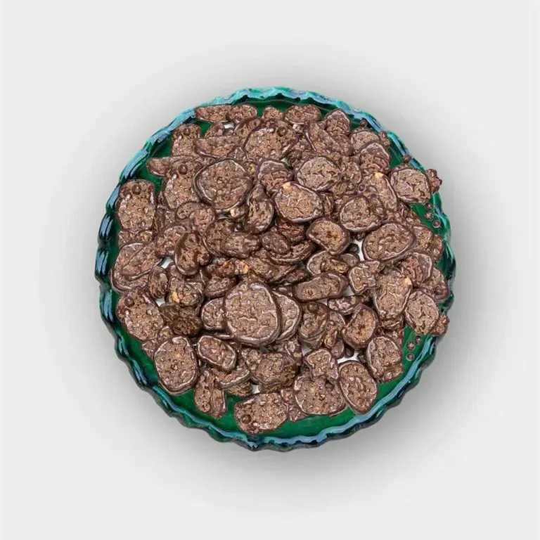 Frugtslik Bananchips i mørk chokolade smagsprøve