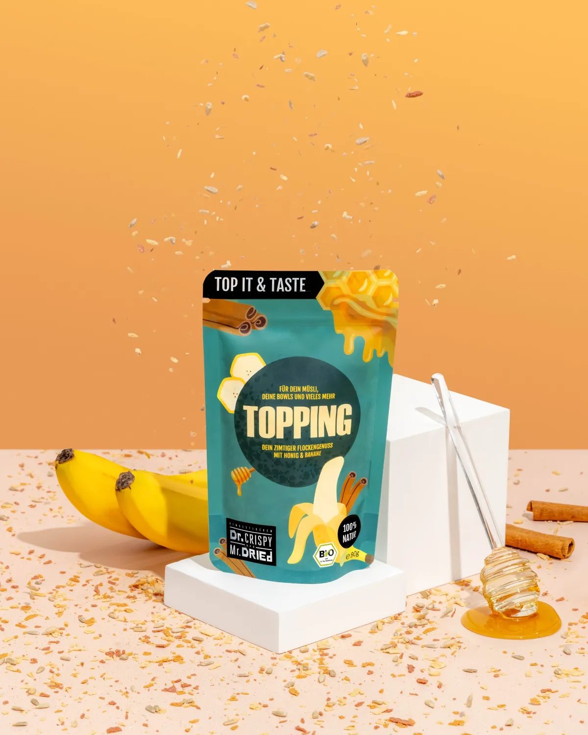 Dr. Crispy & Mr. Dried Bio Topping Cozy Blend topping 90 g banan honning kanel