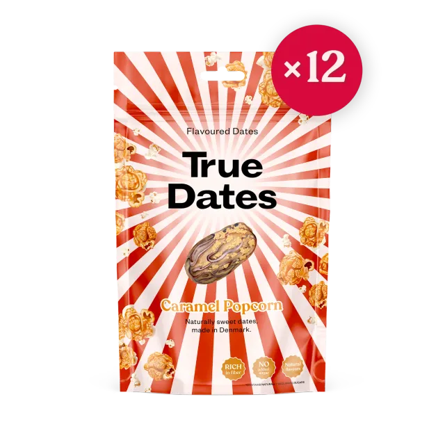 True Dates Caramel Popcorn dadler karamel 12-pak