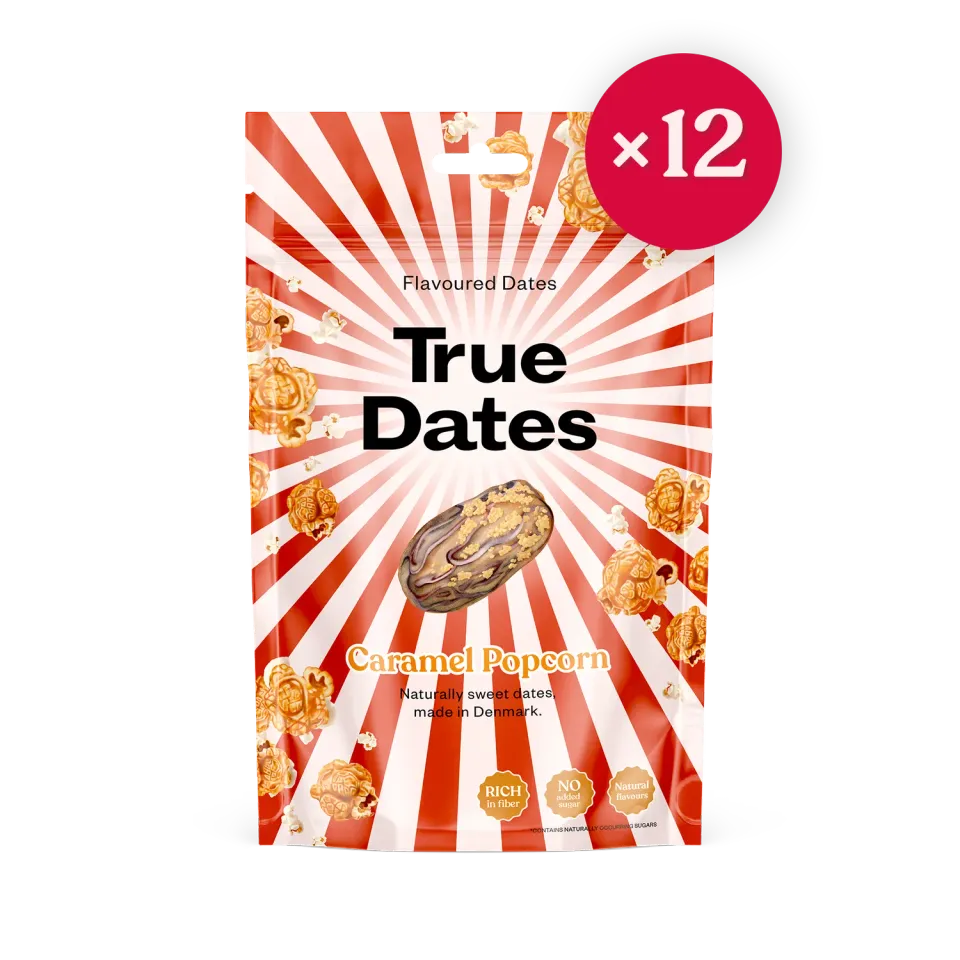 True Dates Caramel Popcorn dadler karamel 12-pak