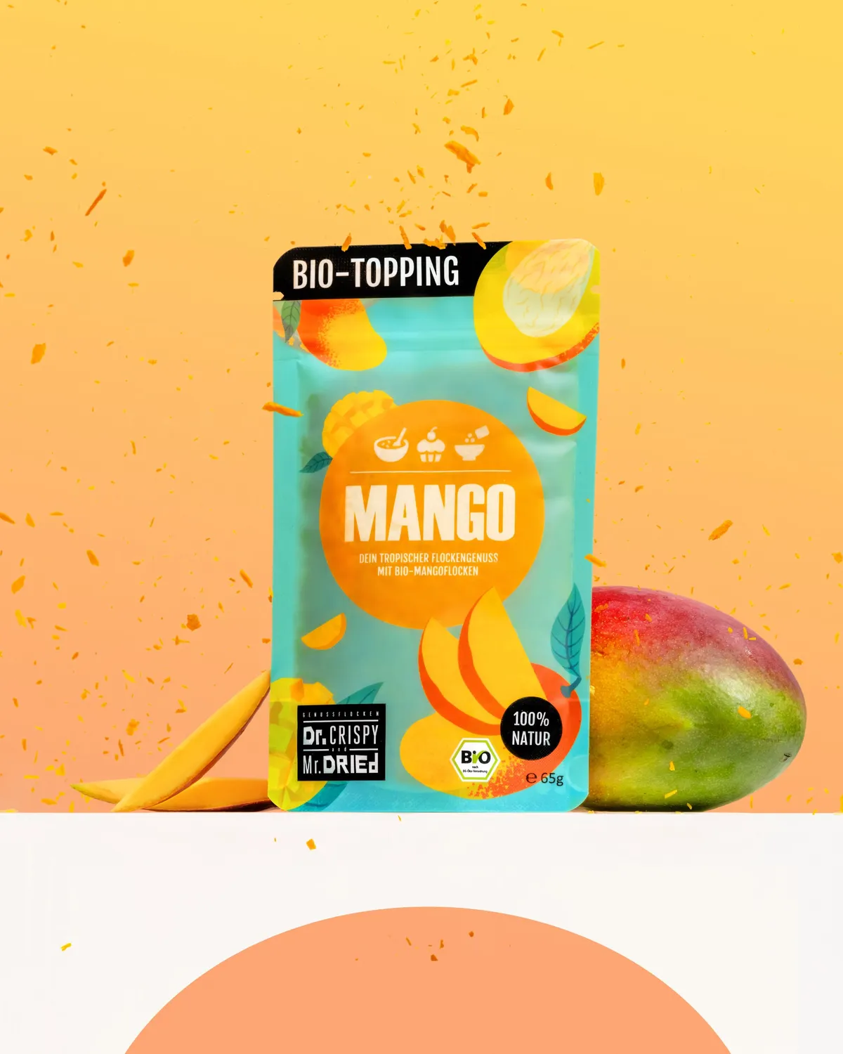 Dr. Crispy & Mr. Dried Genussflocken Bio Mango frugtflager 100g tropisk