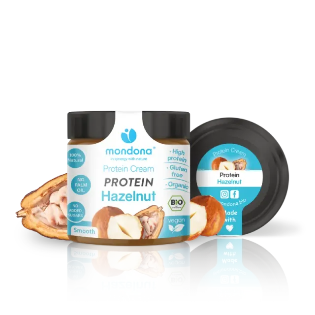 mondona Organic Protein Hasselnød Kakao nøddecreme