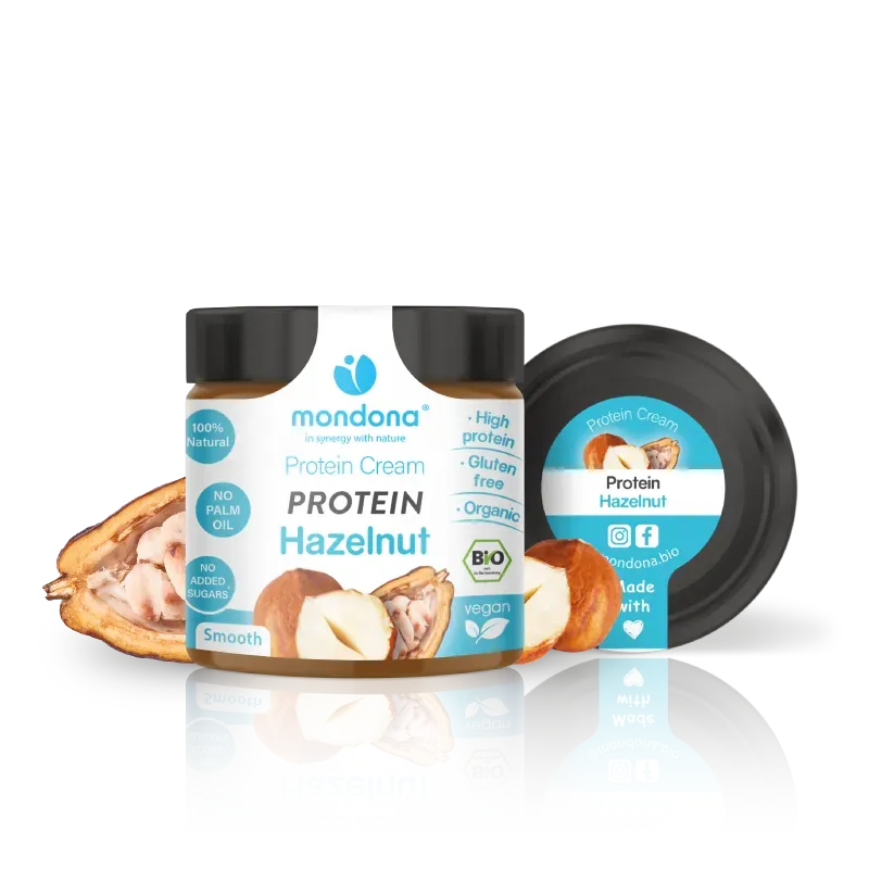 mondona Organic Protein Hasselnød Kakao nøddecreme