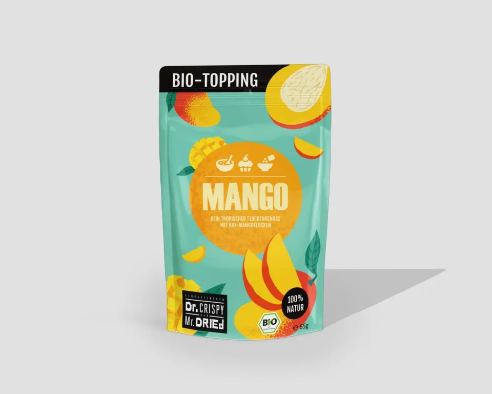 Dr. Crispy & Mr. Dried Genussflocken Bio Mango frugtflager 100g tropisk